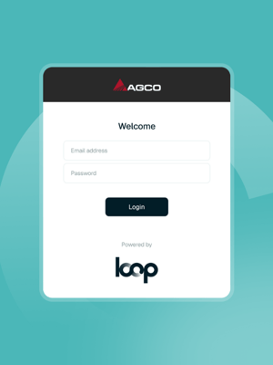 A login screen to AGCO's version of Loop