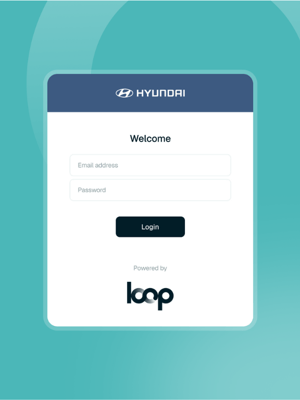 A login screen to Hyundai's version of Loop