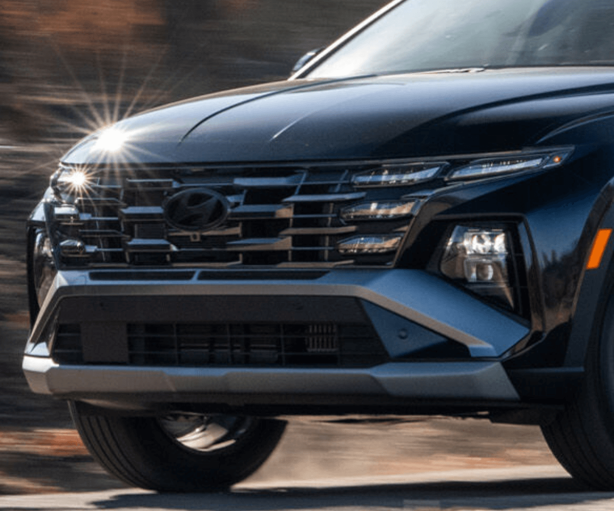 A close-up of a Hyundai car