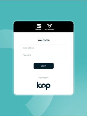 An example login for the SEAT 7 CUPRA version of Loop