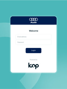 Login screen for Audi Loop platform