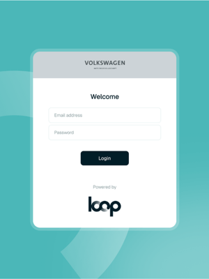 A login screen to Volkswagen Group's version of Loop