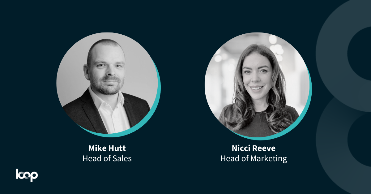 Heads shots of Mike Hutt, Head of Sales and Nicci Reeve, Head of Marketing at Loop