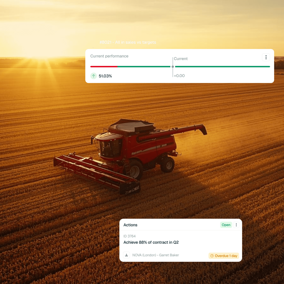 Tractor in a field of grass