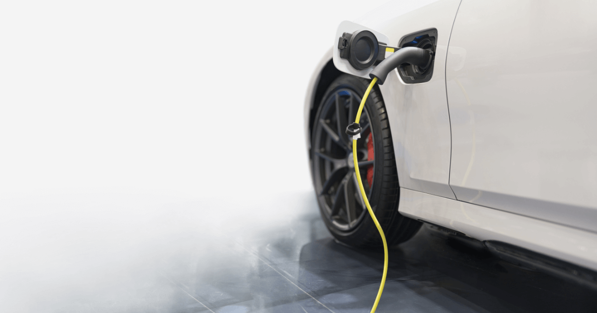 An electric car on charge