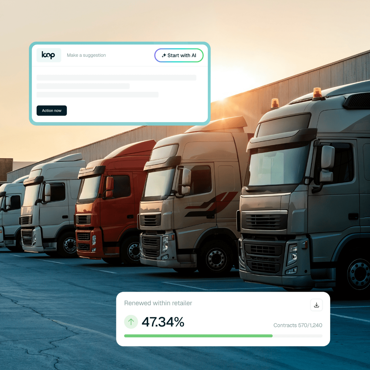 Trucks using Loop's dealer performance software